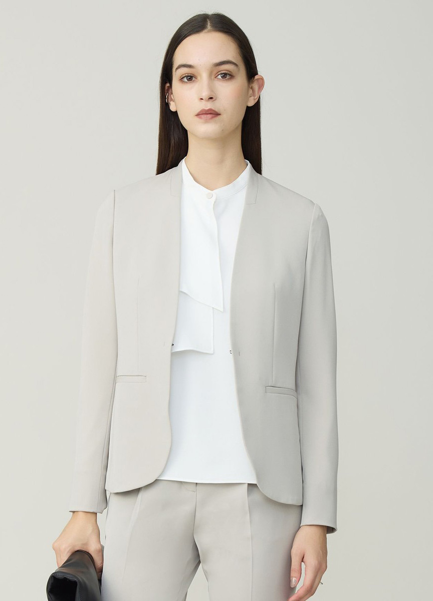 荷葉裝飾設計長袖襯衫